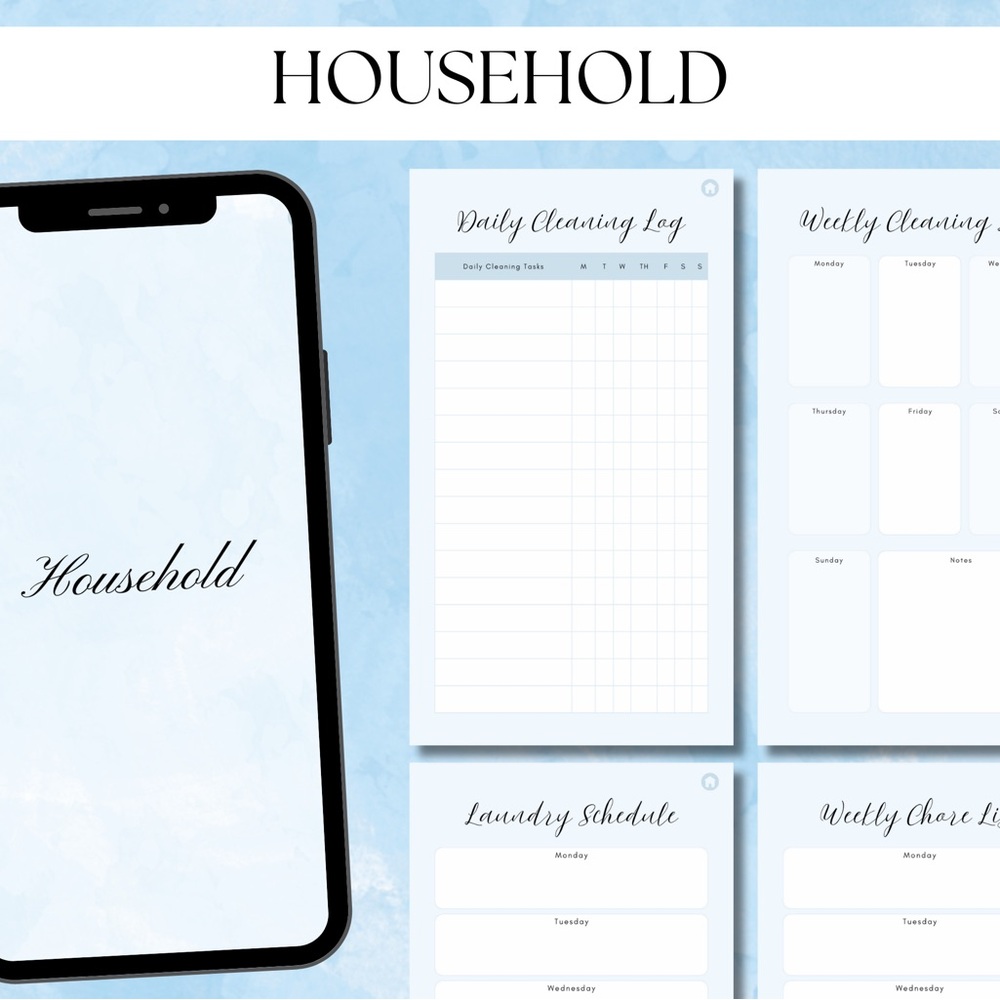 Household Cleaning and Chore Schedule Set